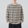 Ropa de Hombre Shanggu Primavera Nueva Sudadera Pesada para Hombre con Capucha Rayas Casual Americana de Moda Holgada Cuello Redondo