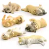 Set de 6 Figuras de Perros Durmiendo PVC Modelos Realistas de Cachorros Bulldog Francés Lindo Shiba Inu Esculturas de Perros para Niños Decoración del Hogar y Juguetes Educativos