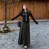 Conjunto de Roupa Estilo Academia Francesa Único Super Bonito Estilo Coreano Redutor de Idade Saia Longa Top Estilo Academia Conjunto de Duas Peças