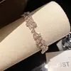 Pulseira de Zircônia Rosa Açucarada Flor Pérola Princesa Fada Super Leve Luxo Alto Padrão Joia Doce Coração de Menina