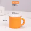 Taza de Té Pequeña de Cerámica con Asa, Taza de Té Kung Fu, Juego de Té, Esmalte de Color Macarrón, Juego Completo de Tazas, Taza Individual, Taza Mini Esmaltada