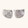 Aretes de tachuelas metálicas geométricas irregulares de venta caliente transfronteriza europea y americana chapados en oro de 18K de acero inoxidable, aretes de diseño nicho