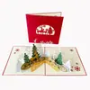 Cartão de felicitações de Natal cartão tridimensional árvore de Natal 3D cartão tridimensional cartão pequeno criativo de Natal negócio de atacado