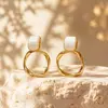 Pendientes de Aro Exagerados de Aleación con Aguja de Plata S925, Estilo de Alta Gama, Tendencia y Únicos, Pendientes Versátiles de Lujo Ligero de Nicho para Mujer