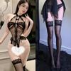 Lencería Sexy, Pijama de Encaje Bordado Tentación Pura Pasión Sexy, Body de Entrepierna Abierta, Traje Pasión Talla Grande para Mujer