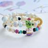 Pulseira de Cerâmica Jingdezhen Feminina Gato da Sorte com Contas Design de Nicho Sentido de Design Namorada Estudante Casal Presente Joia Novo Estilo
