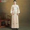 Xiuhe Clothing Masculino 2022 Primavera e Verão Novos Homens Estilo Chinês Noivo Casamento Brinde Roupas Estilo Chinês Tang Terno para Homens