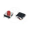 Interruptor táctil trenzado TS-E004 de 6,2 x 6,2 x 3,1/4,3 pulgadas, cabezal rojo, 4 patas, parche SMT resistente a altas temperaturas
