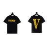 2024 VLONE Camiseta de Manga Corta Serie V Grande Estampado de Estrella V Camiseta de Manga Corta para Parejas Hombres y Mujeres Tendencia High Street Personalizada
