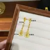 Brincos Modernos Retrô em Forma de Cabaça Escovada com Micro-Incrustação de Zircônia com um Toque de Luxo Leve, Brincos Versáteis com Franjas e Design Único