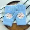 Guantes Infantiles para Edades de 8 a 12 Años, Guantes de Invierno Cálidos Tejidos para Estudiantes de Primaria Niños y Niñas, Lindos con Forro de Felpa para Prevenir el Frío, Líneas de Dedos de Dibujos Animados