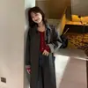 Gabardina de cuadros para mujer, nuevo modelo 2026, primavera y otoño, longitud media, elegante diseño coreano, corte holgado, adelgazante, abrigo casual