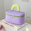 Bolsa de Maquiagem DIY Cor Contrastante Doce para Imprimir Logo Grande Capacidade Bolsa de Higiene Pessoal Bolsa de Armazenamento Portátil de Viagem
