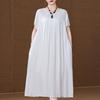 Vestido de verano de algodón y seda para mujeres de mediana edad y mayores, camisón holgado de manga corta para el hogar, talla grande, para uso exterior