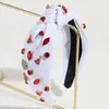 Moda Europea y Americana Nueva Diadema Ancha Nudada, Diadema de Lujo Ligero con Pedrería de Fresa Limón Cereza, Accesorio para el Cabello para Salir