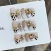 Uñas Portátiles Hechas a Mano, Estilo Corto Hecho a Mano Puro, Pegatinas de Uñas Artísticas Portátiles de Alta Gama, Uñas Postizas Terminadas, Productos Especiales Elegantes