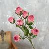 Americano retro queimado borda rosa imitação de flor seca multi-cabeça bolha rosa decoração de casa falso flor tiro adereços