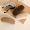 Grampo de Pelúcia Marrom para Mulheres no Outono e Inverno, Cabelo Meio Preso na Nuca, Presilha Torcida, Grampo de Cabelo, Presilha Banana, Acessório de Cabelo