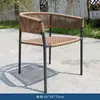 Mesa y Sillas de Teca para Villa de Exterior de Gama Alta, Mesa de Comedor de Madera Anti-Corrosión para Jardín y Patio al Aire Libre, Combinación de Mesa y Sillas de Ratán para Balcón