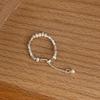 Sweet Pearl Love Ring Design de nicho simples de alta qualidade corda elástica 2023 novo anel de dedo frisado