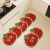 Alfombra de Piso de Cocina Suave de Barro Diatómico de Dibujos Animados, Alfombra para Pies Antideslizante y a Prueba de Aceite, Alfombra Absorbente Recortable para el Lado del Fregadero para Lavar Platos