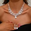 Conjunto de joias comércio exterior atacado de joias Europa e Estados Unidos popular ouro moda cristal nu diamante colar brincos terno