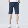 Shorts Jeans Masculino de Verão Finos com Múltiplos Bolsos 2026 Novos Calças Casuais Masculinas Elásticas de Comprimento Médio para Uso ao Ar Livre