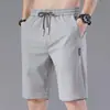 Pantalones Cortos Casuales de Seda de Hielo para Hombre Verano Delgados Transpirables Sueltos Duraderos Talla Grande Pantalones Deportivos de Longitud Media para Hombre