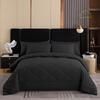 Kit Más Vendido Transfronterizo de Amazon Set de Tres Piezas de Comercio Exterior Colcha Rellena Acolchada Ondulada Gruesa Cepillada Europea y Americana Ropa de Cama de Color Puro