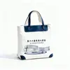 Bolsa tote de lona de alta qualidade para trabalhadores de colarinho branco, logotipo publicitário DIY, bolsa de ombro feminina para yoga e compras