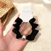 Goma para el pelo de terciopelo Dongdaemun coreana con bordes rizados para mujer, Diadema scrunchie de alta gama