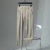 Pantalones Casuales de Seda de Hielo para Hombre 2025 Primavera Nuevo Pantalón Recto Slim Ligero Pantalones de Negocios Pantalones Largos Delgados para Hombre