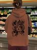 Sudadera con capucha de manga larga holgada para mujer, con estampado de moda europea y americana, para otoño e invierno, con código europeo transfronterizo