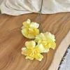 Flor Artificial Rosa Pétala Dobrável de 3 Cabeças Decoração de Cena de Hotel Salão de Casamento Paisagismo Arranjo de Flores de Rosa Flores Artificiais de Casamento