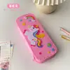 Estojo de caneta de acrílico Mu Qi Xi Dream, estojo redondo de desenho animado fofo, estojo de caneta de espuma multifuncional para mesa de trabalho