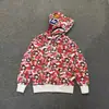 Sudadera con cremallera y camuflaje de tiburón Bape de moda para hombre y mujer, estilo pareja, cárdigan chaqueta con capucha holgado de forro polar puro de moda para hombre