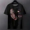Camiseta de Manga Corta con Cuello Redondo para Hombre de Comercio Exterior Más Vendida Nueva en Amazon Estampado Digital Japonés Creativo de Anime