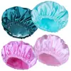 Gorro de ducha para mujer elástico reutilizable de doble capa impermeable para ducha, gorro de ducha para baño, gorro de ducha para el pelo