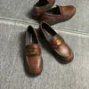 ¡Stock Listo, Envío Inmediato! Mocasines de Moda y Versátiles de Nuevo Estilo Miu-Style Pequeños para Monedas de Cuero Genuino Gamuza sin Cordones para Mujer