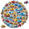 56 Novos Adesivos de Desenho Animado para Veículos de Engenharia de Construção Transfronteiriços, Caminhão Betoneira Excavadora Infantis Adesivos Personalizados à Prova d'Água