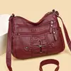 Bolso de textura suave de piel para mujer, nuevo modelo 2025, simple y elegante, bolso versátil para mamá, moderno bolso de hombro y cruzado de gran capacidad