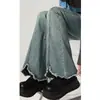 Jeans Retro de Borde Crudo Micro-acampanados para Mujer Primavera y Otoño Talla Grande Cintura Alta Adelgazantes Pequeño Estiramiento Pantalones Largos