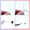 Aguja para Cuentas Abierta, Herramienta Hecha a Mano para Enhebrar Cuentas, Aguja para Cuentas con Agujero Central, Accesorios para Joyería, Cuentas Abiertas con Ojal Grande