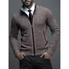 Comércio Exterior Amazon Jaqueta Tamanho Grande Masculina Cardigan Casual Outono e Inverno Casaco Masculino Quente Moda Gola Alta Tricô