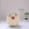 Bolso de Vacaciones de Playa de Moda para Mujer 2026, Bolso de Mano de Ratán con Colores Contrastantes, Bolso de Paja Tejida con Conchas, Ligero