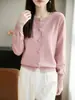 Cardigan Elegante de Terciopelo Andy Estilo OL Otoño 2026 Cuello Redondo Suéter Regular Ropa de Punto para Mujer