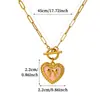 Collar Colgante Corazón Esmalte Goteado Estilo Nuevo Transfronterizo Europeo y Americano Cadena con Cierre OT Chapada en Oro de 18 Quilates Acero Inoxidable Joyería para Mujeres