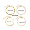 Moda transfronteriza europea y americana estilo frío accesorios para mujer simple cadena de hueso de serpiente imitación cristal lentejuelas cuatro pulsera de traje