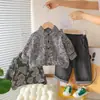 Conjunto de Camisa con Estampado Integral para Niños 2025 Primavera y Otoño Nuevo Conjunto de Camisa Estilo Coreano para Niños Fábrica de Origen Venta al por Mayor