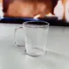 Caneca de café de vidro em formato de estrela fina